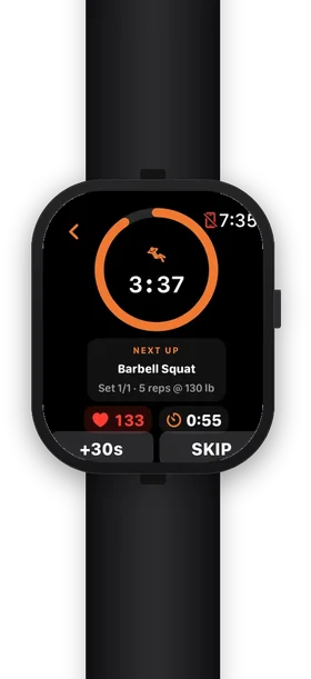 Massiv on Apple Watch — rest timer between sets
