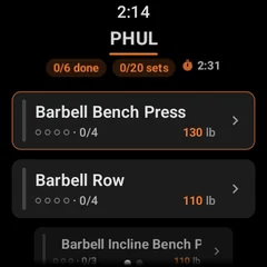 Massiv on Wear OS showing today's workout exercise list